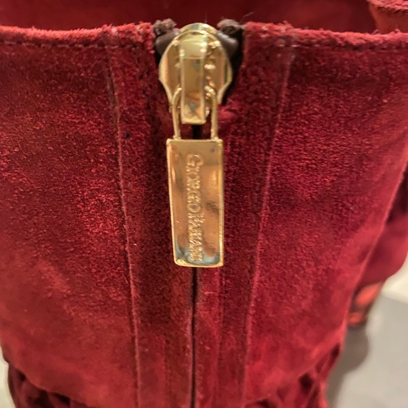 Giorgio Fabiani Red Suede Boots with See Through High Heels Size 7 NIB - Picture 4 of 7